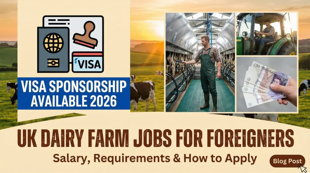 UK Dairy Farm Jobs with Visa Sponsorship for Foreigners 2026 – Salary, Requirements & How to Apply