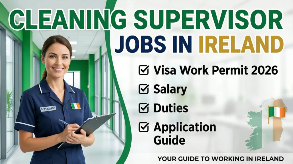 Cleaning Supervisor Jobs in Ireland Visa Work Permit 2026 – Salary, Duties & Application Guide