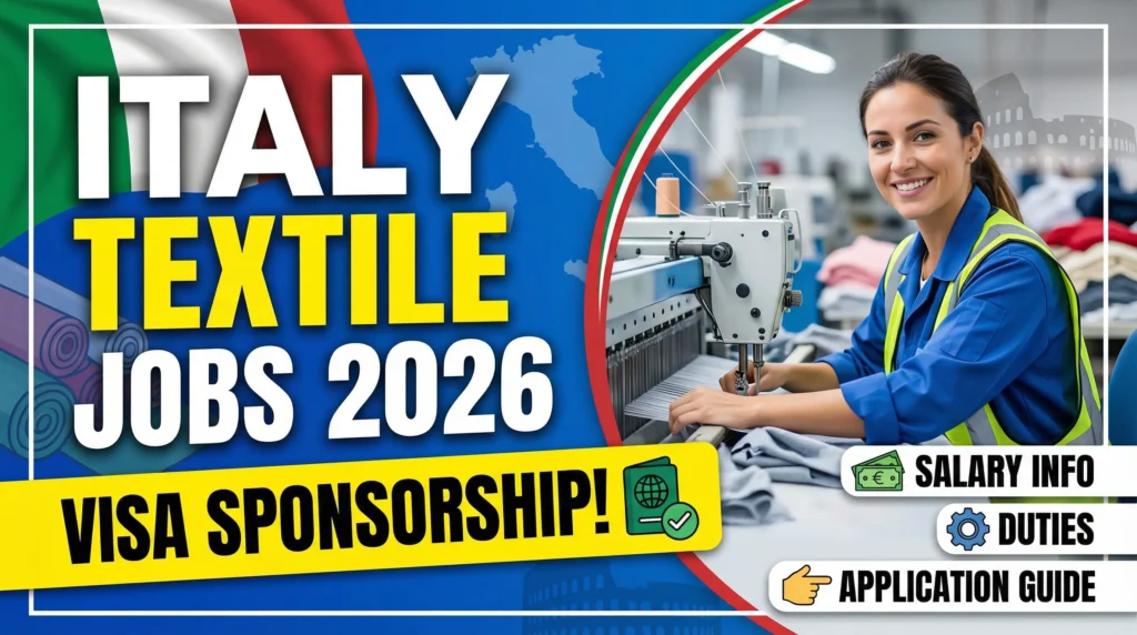 Textile Factory Worker Jobs in Italy with Visa Sponsorship 2026 – Salary, Duties & Application Guide