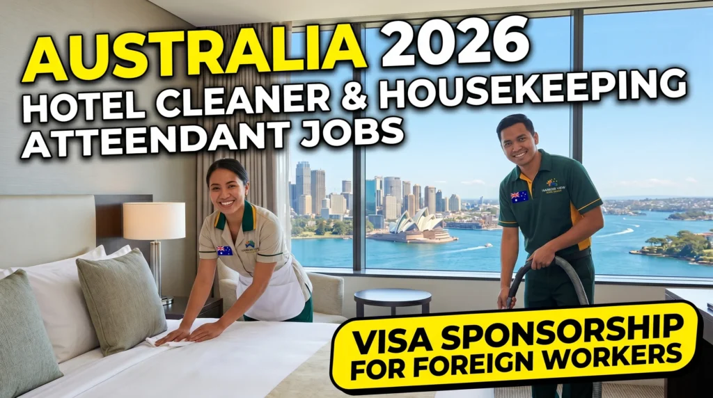 Hotel Cleaner and Housekeeping Attendant Jobs in Australia 2026 with Visa Sponsorship for Foreign Workers
