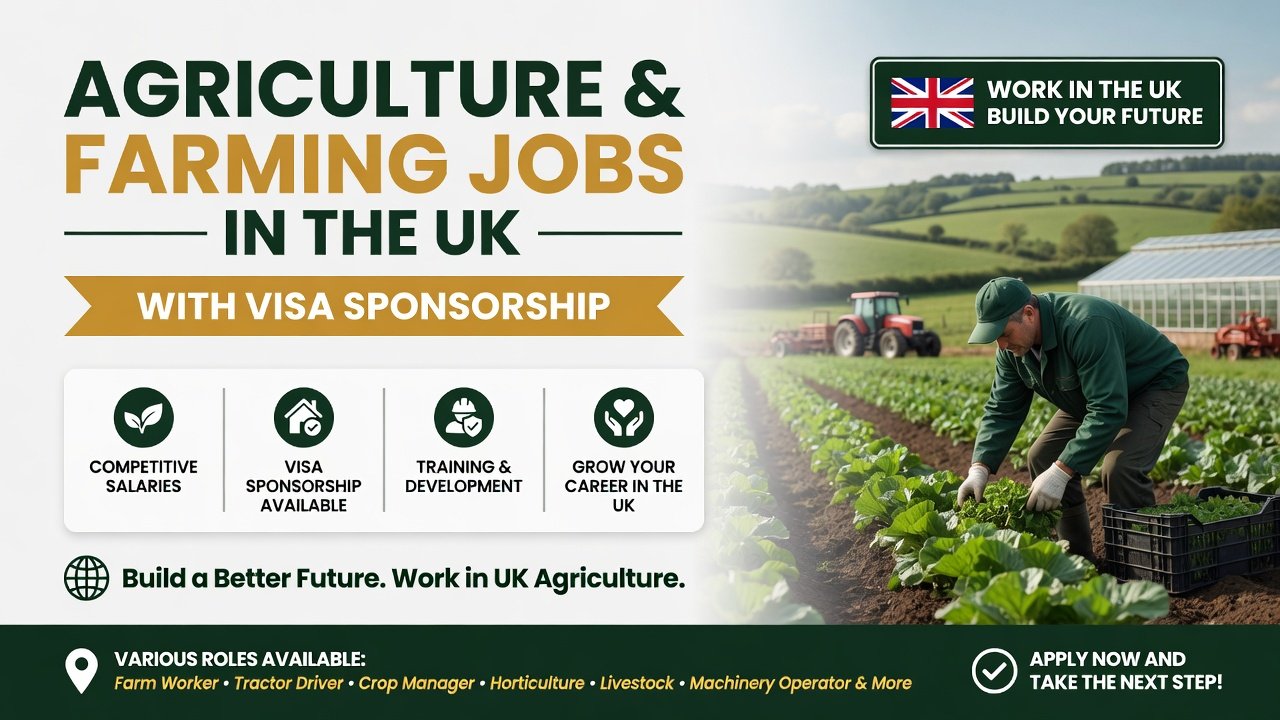 Agriculture and Farming Jobs in UK with Visa Sponsorship
