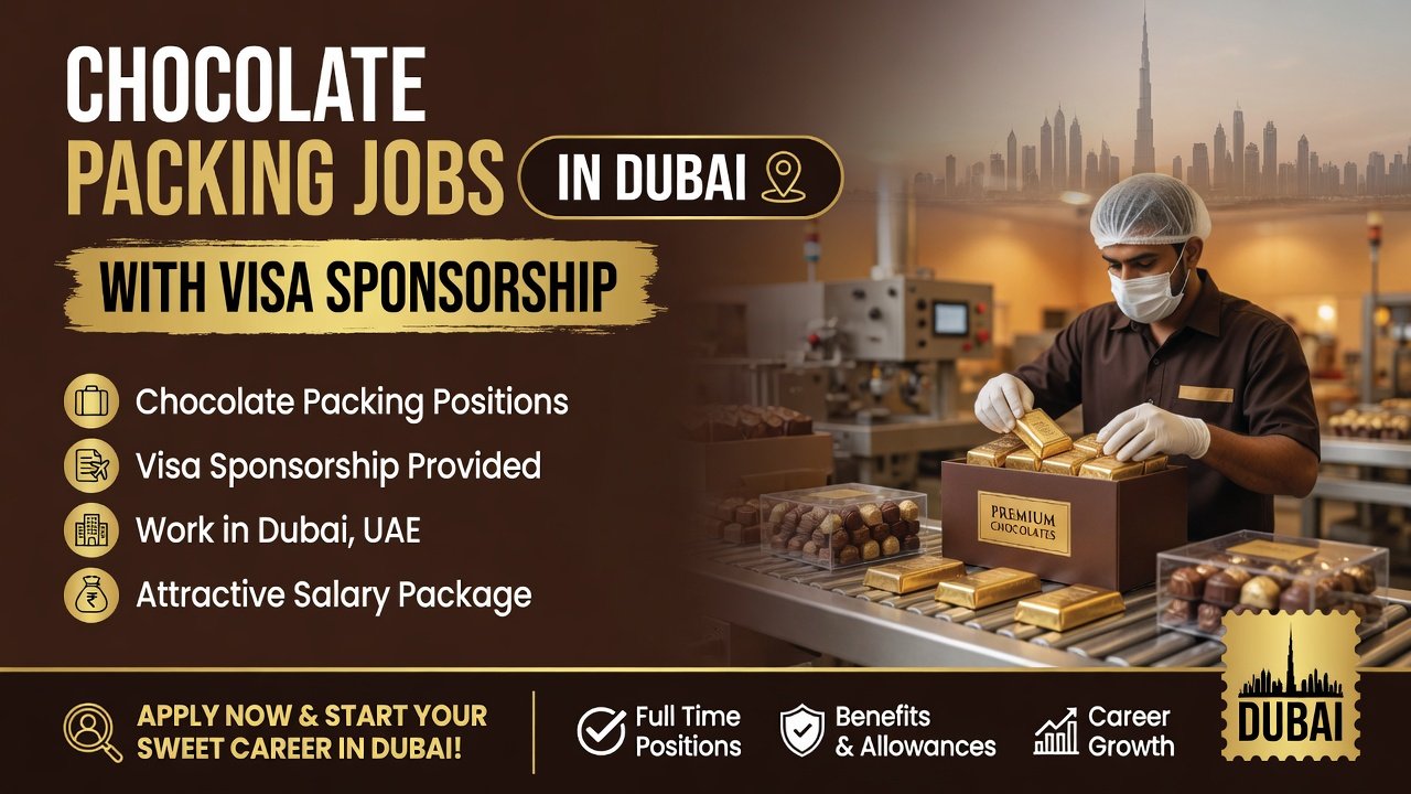 Chocolate Packing Jobs in Dubai with Visa Sponsorship