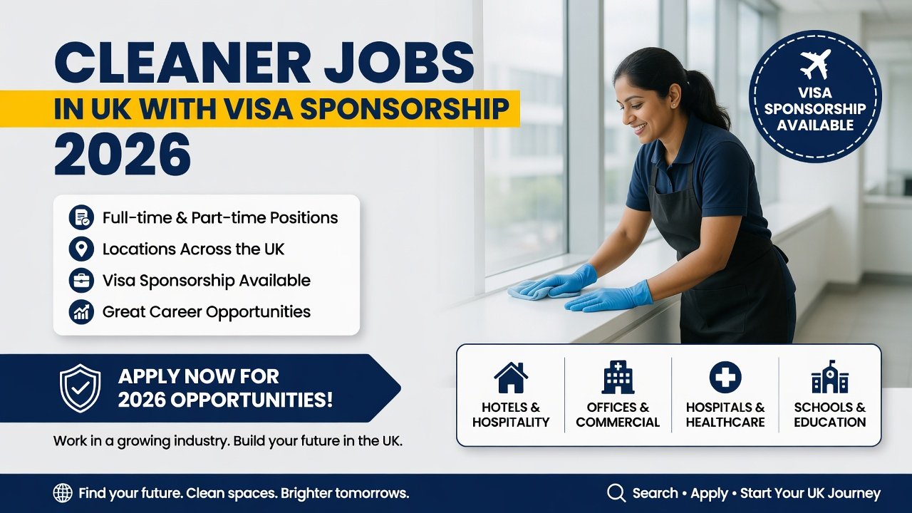 Cleaner Jobs in the UK with Visa Sponsorship