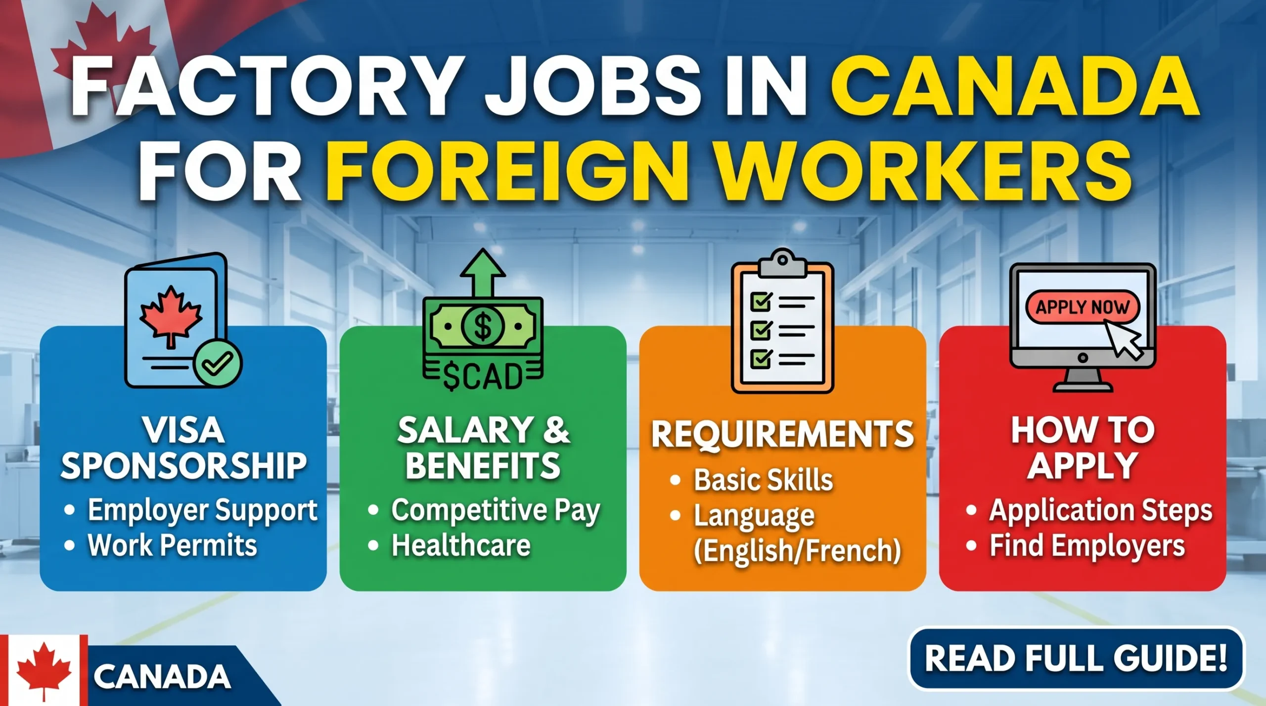 Factory Jobs in Canada for Foreign Workers