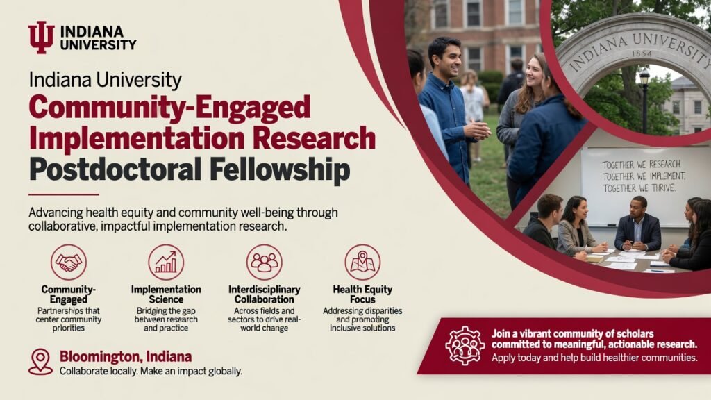 Indiana University Community-Engaged Implementation Research Postdoctoral Fellowship