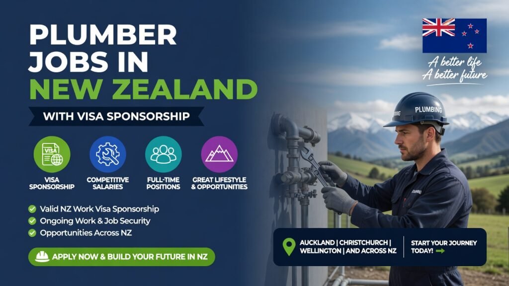Plumber Jobs in New Zealand with Visa Sponsorship