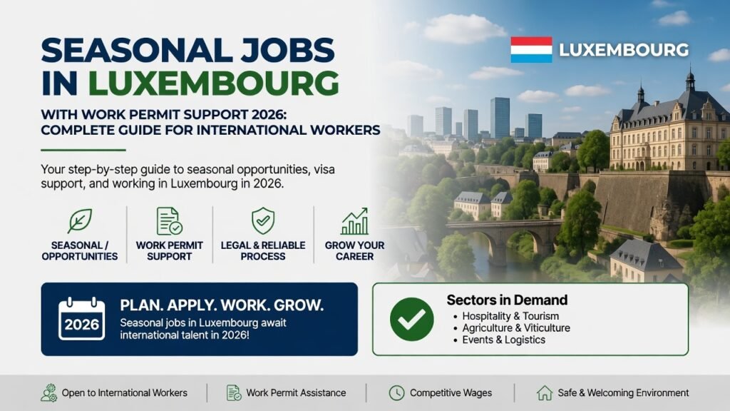 Seasonal Jobs in Luxembourg with Work Permit Support