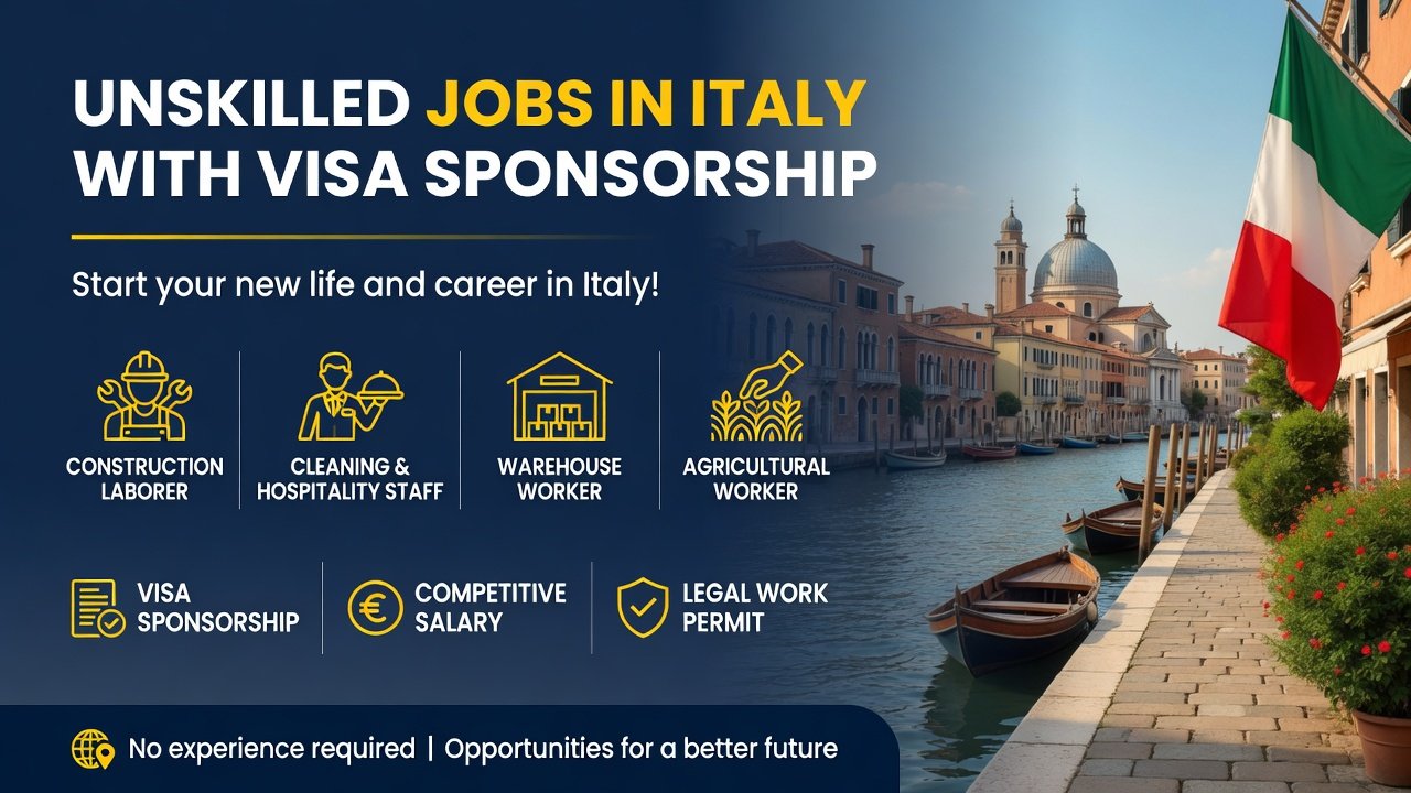 Unskilled Jobs in Italy with Visa Sponsorship