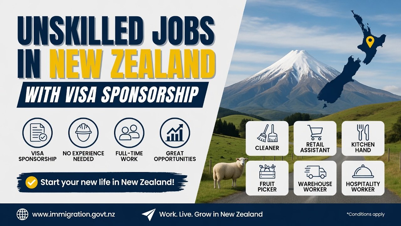 Unskilled Jobs in New Zealand with Visa Sponsorship