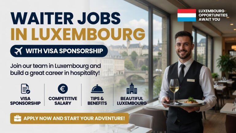 Waiter Jobs in Luxembourg with Visa Sponsorship