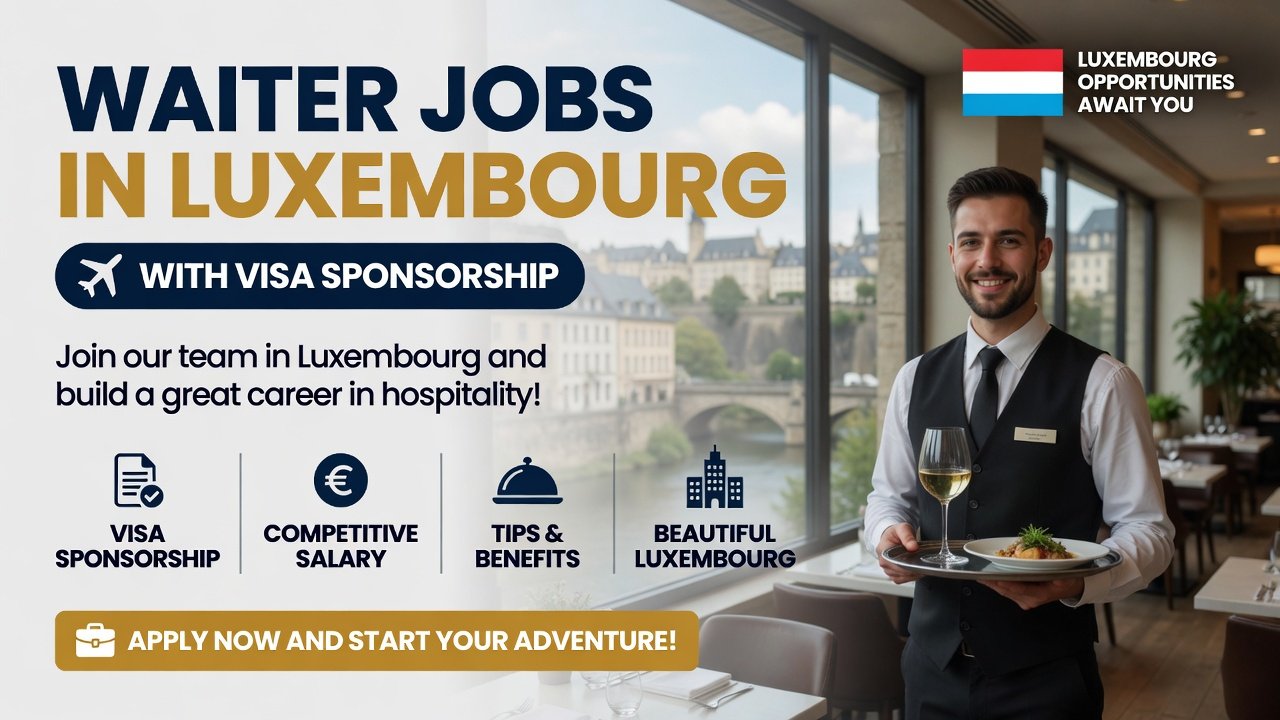 Waiter Jobs in Luxembourg with Visa Sponsorship