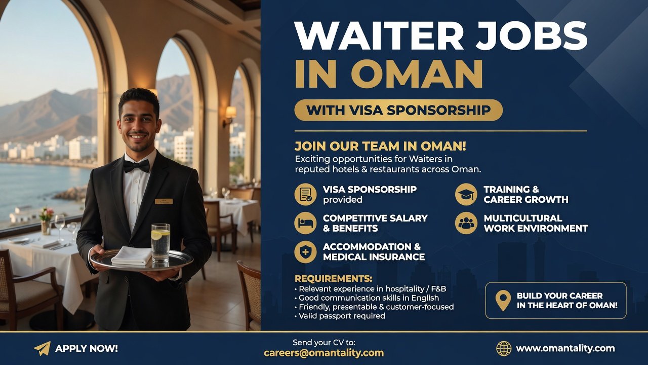 Waiter Jobs in Oman with Visa Sponsorship