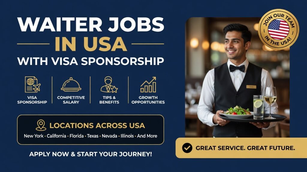 Waiter Jobs in USA with Visa Sponsorship