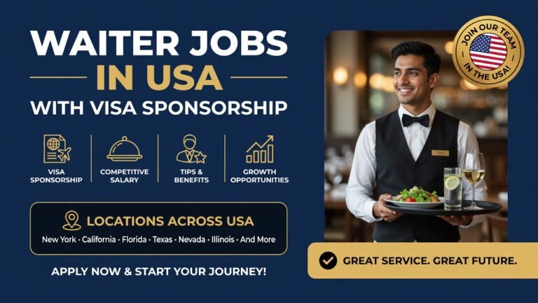 Waiter Jobs in USA with Visa Sponsorship