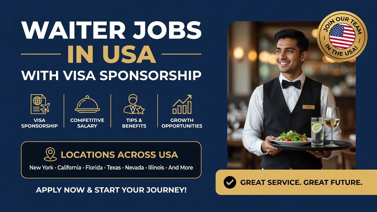 Waiter Jobs in USA with Visa Sponsorship