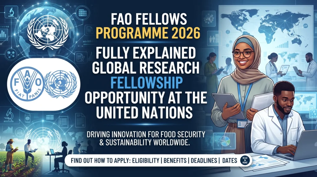 FAO Fellows Programme 2026 – United Nations Research Fellowship Opportunity